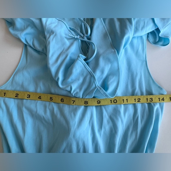 Vintage 70s Miss Hart California Blue Peasant Prairie Victorian Lace dress *Flaw - Picture 8 of 14